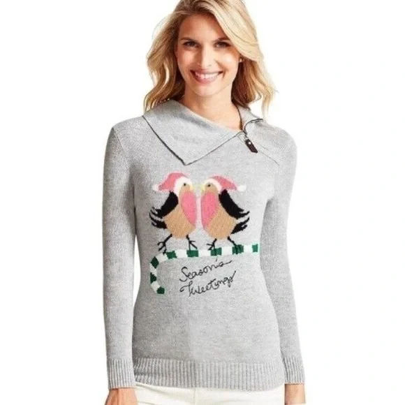 Talbots Sweaters Talbots Christmas Robin Sweater Love Birds